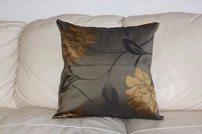 Goldie Pillow, gold,flower accents  16" x16" - Image 1 of 3