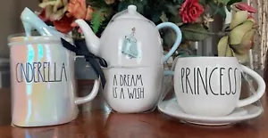 Rae Dunn "Ein Traum ist ein Wunsch" Teekanne Tasse/Aschenputtel/Prinzessin Set Neu mit Etikett - Bild 1 von 6