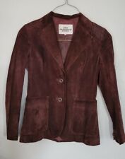 Vtg 1970s Montgomery Ward The Tanner Lined Brown Suede Jacket sz 10 Buttershell