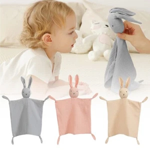 Soft Cotton Bunny Comforter Muslin Blanket Unisex Vivid Interest Safe Soothing - Picture 1 of 11