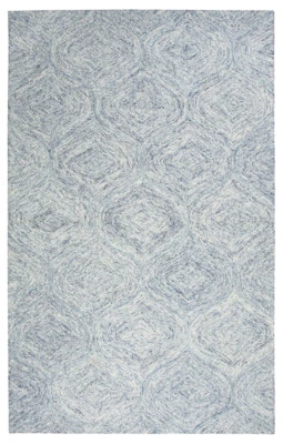 Rizzy Rugs Blue Contemporary Ogee Repeat Diamonds Area Rug Geometric BR362A - Image 1 of 3