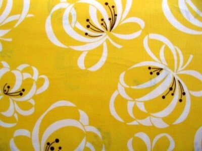 Denyse Schmidt-Katie Jump Rope Collection-Floral Ribbon in Yellow-(FTQ)OOP - Image 1 of 3