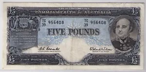 Australia 1960 Five Pounds 5 Coombs / Wilson, R50 - Fine
