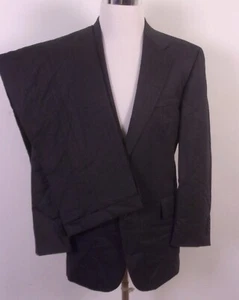 EUC Oscar De La Renta Solid Charcoal 100% Wool 2 Pc Business Suit sz 42 R - Picture 1 of 7