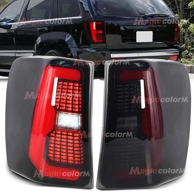 For 1999-2004 Jeep Grand Cherokee Smoke Tail Lights Brake Rear Lamps Left+Right - Image 1 of 4
