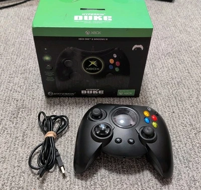 Controlador Hyperkin Duke con cable negro Xbox One Windows 10 con caja y cable, ¡PROBADO! Foto 1 de 4