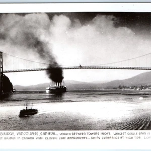 Foto de barco de vapor puente puerta de leones Vancouver, Canadá década de 1940 Columbia Británica C58 - Imagen 1 de 3