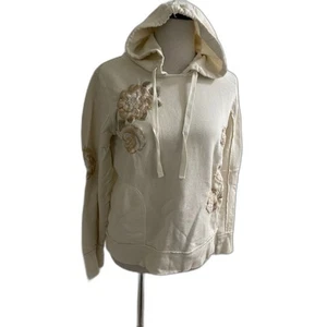Vintage Size M Medium Y2K 90s LUCKY BRAND Top 100% Cotton Sweatshirt CREAM L/S - Picture 1 of 13