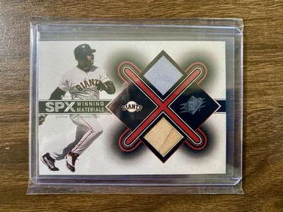 2001 Upper Deck SPx Winning Materials Barry Bonds Juego Usado Bate Jersey Gigantes Foto 1 de 2