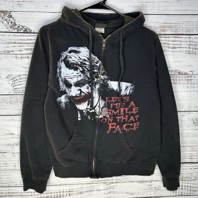 Sudadera con capucha gráfica vintage Heath Ledger Dark Knight Batman Joker cremallera completa juvenil XL Foto 1 de 4