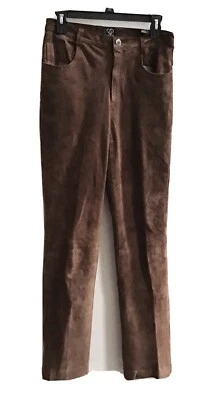 XOXO Juniors Soft Suede Slim Pants Jeans Sz 7 Brown 5 Pockets Zipper 29x30 - Image 1 of 4