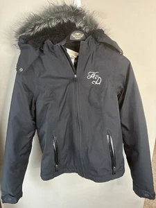 Harley Davidson Women's Black Faux Fur Hooded 3-in-1 Jacket Size M - Picture 1 of 13