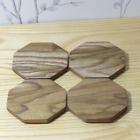 Hand Crafted Solid Elm Wood Hexagonal Coasters with non slip feet - set of 4