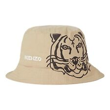 Kenzo Tiger Logo Reversible Bucket Hat FC55AC405F35 Taupe/Taupe - BRAND NEW