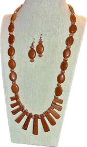 Protective Goldstone 22”Necklace & Earring Handcrafted Set By JaLind - Picture 1 of 5
