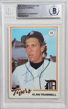 1978 Topps Burger King 15 Alan Trammell Signed Rookie Card Autograph RC Auto BAS