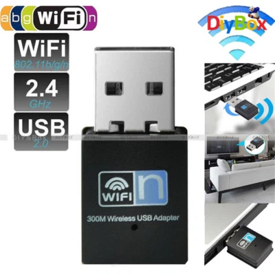 300Mbps Mini Wireless USB Wifi LAN Adapter Dongle Netzwerk 802.11b/g/n RTL8192 - Image 1 of 4