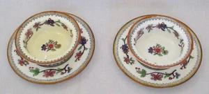 Antigua maceta Coalport filigrana ramekin y platillo con borde marrón - Imagen 1 de 15