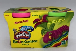 Hasbro Play-Doh NEON 2-Pack Green & Pink New Sealed - Picture 1 of 3