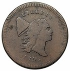 1795 LIBERTY CAP HALF CENT PLAIN EDGE NO POLE THICK PLANCHET  C 5B R4