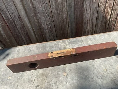 Vintage Henry Disston And Sons 20” Length Level Tool Brass And Wood - Image 1 of 4
