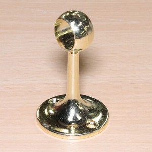 Hanging Pole Rail Centre Bracket Brass Single For 19mm Rods Curtain Wardrobe UK 