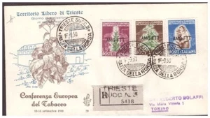 TRIESTE A - FDC VENETIA CLUB 1950 - TABACCO VIAGGIATA RACC. - Imagen 1 de 1