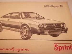 LIBRETTO USO E MANUTENZIONE ALFA SPRINT EDIZIONE 02/83 - Foto 1 di 1