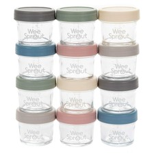 Glass Baby Food Storage Jars - 12 Set, 4 oz Baby Food Jars
