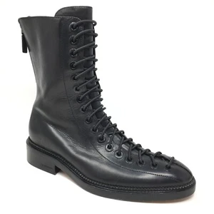 Givenchy Bondage Mid Calf Boots Biker Shoes Womens Size 5 US 35 EU Black Leather - Picture 1 of 10