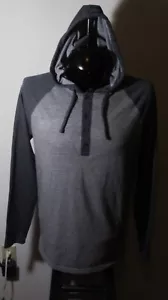Oakley grauer Langarm Hoodie mit V-Ausschnitt und Kordelzug Herren Größe L - Bild 1 von 7