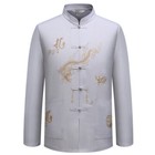 Mens Traditional Chinese Tang Suit Set Kung Fu Taichi Uniform Dragon Embroidey