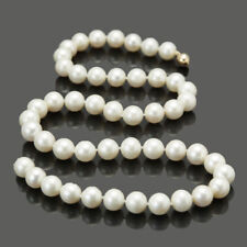 Fashion Single AAA 9-10mm White Freshwater Cultured Pearl Necklace 17"-18"-19"