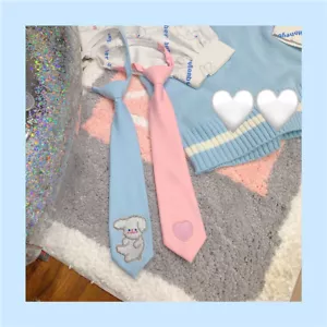 Lindo Bordado Para mujeres Cuello Corbata Estudiantes Corbata Estilo Preppy Cosplay 2 Colores - Imagen 1 de 7