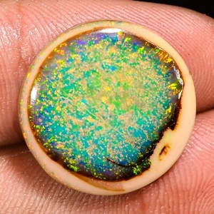 07.90 Cts. Natural Incredible Monarch Opal Round 19X19X4 MM Cab Loose Gemstone - Picture 1 of 3