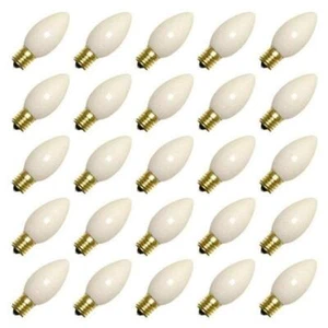 Vickerman V472151-25 7 watt 130V C9 Ceramic White Replacement Bulb - Pack of 25 - Picture 1 of 1