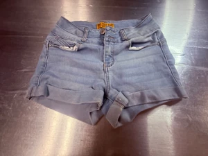 Women's Wax Jean Cuffed Light Faded Stretch Jean Shorts Size XS - Picture 1 of 20