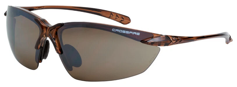 Gafas de seguridad Crossfire Sniper marco marrón HD marrón flash lente espejo Z87+ Foto 1 de 1