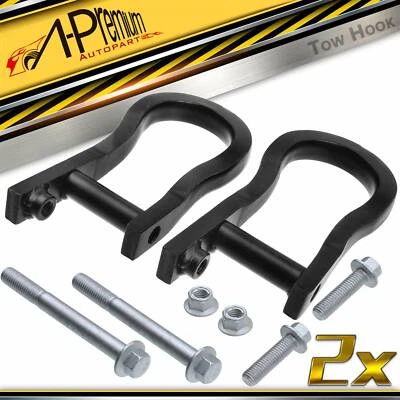 2x Ganchos de remolque negros para Chevrolet Silverado 1500 07-18 LD GMC Sierra 1500 Limited Foto 1 de 4