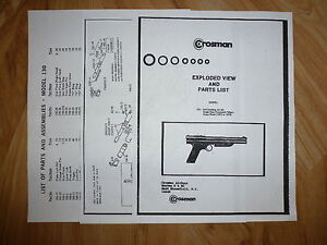 Kit de joints toriques un pistolet Crosman 130 137 + vue explosée + liste des pièces + guide