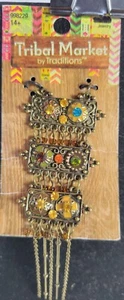 Tribal Market 2" Owl Pendant Multicolored Rhinestones Articulated New with Tags - Picture 1 of 10