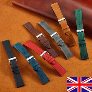 Crazy Horse Genuine Leather Watch Band Quick Release Frosted Straps Mens 18-24mm - Picture 1 of 20