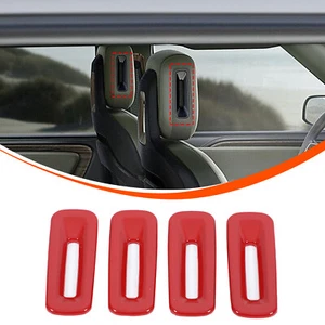 Car Seat Headrest Button Frame Cover For Rivian R1T/R1S 2020-2024 ABS Red Trim - Picture 1 of 11