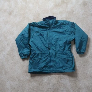 Chaqueta Columbia Para Hombre Grande Verde Cremallera Completa Forrada de Vellón - Imagen 1 de 9