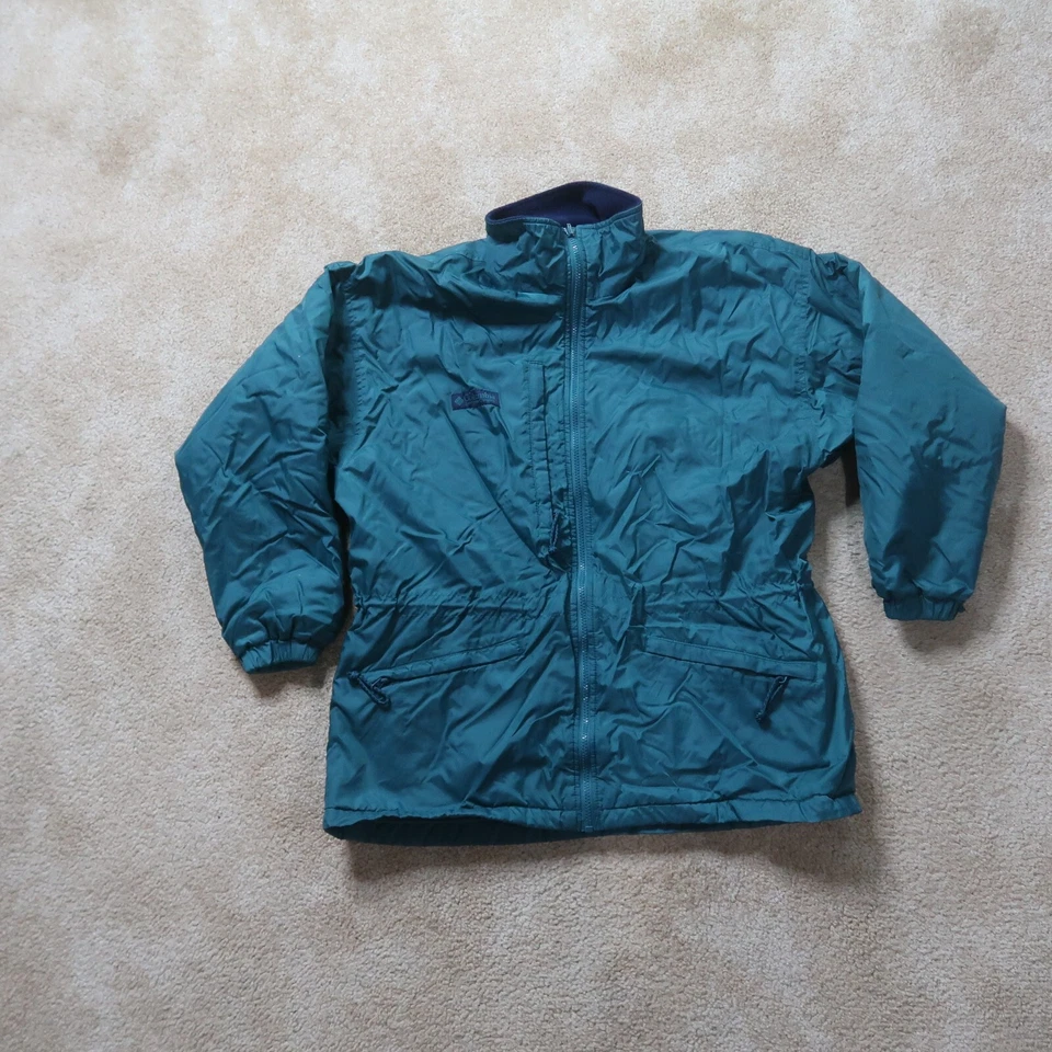 Columbia Jacket Mens Large Green Full Zip Fleece lined - Image 1 of 4