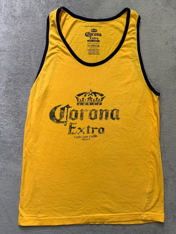 Camiseta sin mangas con gráfico Corona para hombre pequeña amarilla Cabo San Lucas México Foto 1 de 4