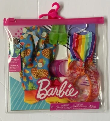 Barbie Moda Muñeca Ropa Playa Barbie y Ken Trajes Foto 1 de 4