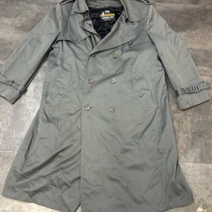 Abrigo Towne by London Fog Doble Pecho Felpa Francesa Para Hombre 44 Largo Trench - Imagen 1 de 15