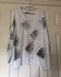 Sarah Santos colourful Art Lagen look Top S Oversized - Picture 1 of 7