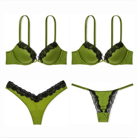 Victoria's Secret Very Sexy Push-Bra and Panty Set - 32B/S Perfect Pear Green